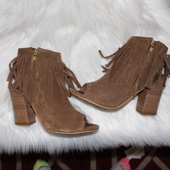 Carlos Santana, Jasper open toe block Heel Booties with Fringe - Picture 3 of 9
